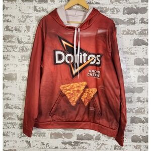 Doritos Nacho Cheese Flavored Hoodie Large Red Snack Food Graphic Print Pullover